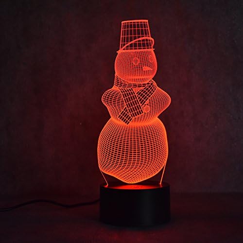 3D Hóember Éjszakai Fény USB-Kapcsolatot Kapcsoló Dekor Asztal, Íróasztal Optikai Illúzió, Lámpák 7 színváltó LED Lámpák asztali Lámpa Karácsonyi
