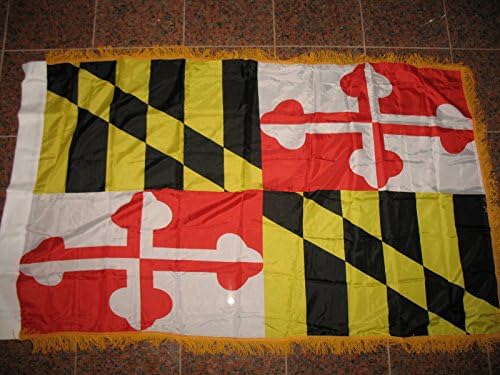 Maryland 3 'x5' Poli Műanyag Hüvely Arany Rojt Zászló