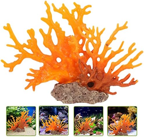 PATKAW Mesterséges Korallzátony Narancs Mesterséges Akvárium Növény Dísz Gyanta Barlang Dekoráció Vízi Miniatúrák Táj Dekoráció akváriumba