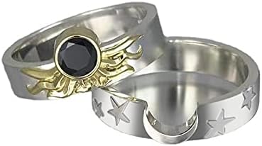 Esküvő & Eljegyzési Gyűrűk, a Nők Dupla Gyűrű Réteg Női Hold Tartozékok Szíve Férfi Alakú Csillagos