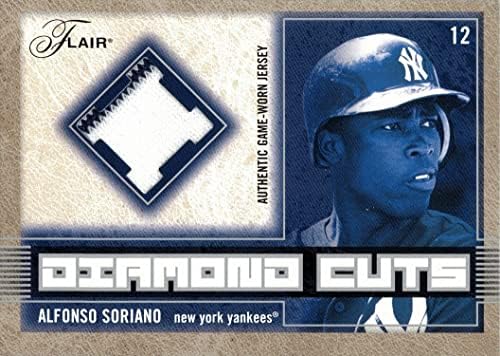 2003 Fleer Hangulattal Gyémánt Vágja DC-be, MINT Alfonso Soriano Játék Kopott Jersey-i Yankees Baseball Kártya