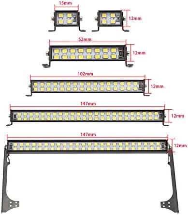 DKKY Trx4 Fém LED Tető Lámpa Bár az 1/10 RC Crawler TRX-4 TRX 4 SCX10 90027 SCX10 II. 90046 90047 D90 CC01 (kétsoros Fehér Fényt 16 Lámpa)