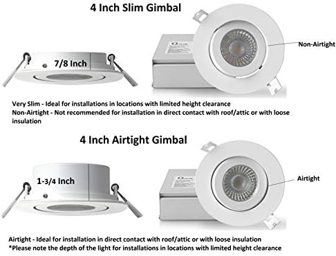 QPLUS 4 Inch Légmentes Szemgolyó Gimbal LED Süllyesztett Világítás csatlakozó Doboz/Canless Beépíthető, 10 Watt, 750lm, Szabályozható,