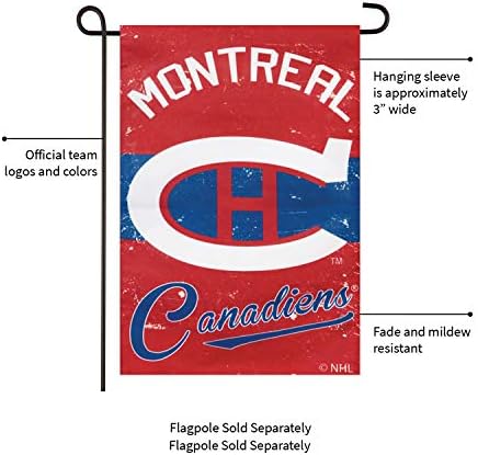 Csapat Sportok Amerika Montreal Canadiens NHL Vintage Vászon Kert Zászló - 12.5 W x 18 H Szabadtéri Kétoldalas Dekorációval Jele a Hoki