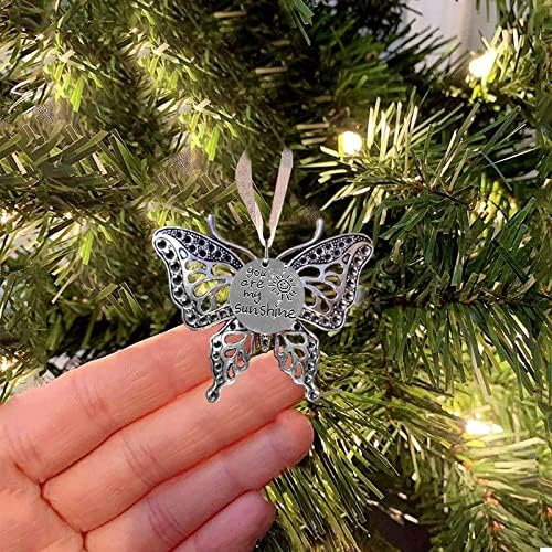 Karácsonyi Medál Pillangó Személyre szabott Családi Dekoráció, karácsonyfa Díszítés Kreatív Ajándékok Megemlékezés a Szerelem Emlékére
