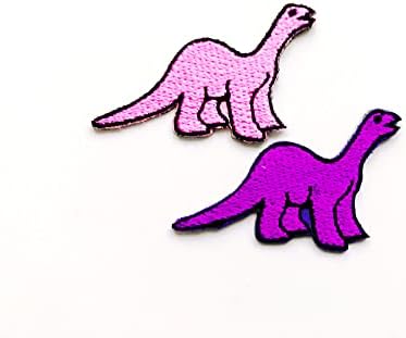 Tyga_Thai EDIK sor 2 Kicsi. Mini Brachiosaurus Dinoszaurusz Rózsaszín Lila Dinoszaurusz, Aranyos Rajzfilm Logó Foltokat Varrni