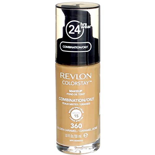 Revlon ColorStay Smink Alapja A Kombináció Zsíros Bőr, Arany, Karamell, 360, SPF 15, 1 fl oz (Csomag 1)