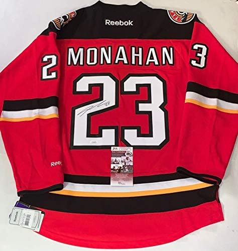 Sean Monahan aláírt Calgary Flames Reebok Premier Nagy jersey dedikált SZÖVETSÉG - Dedikált NHL-Mezek