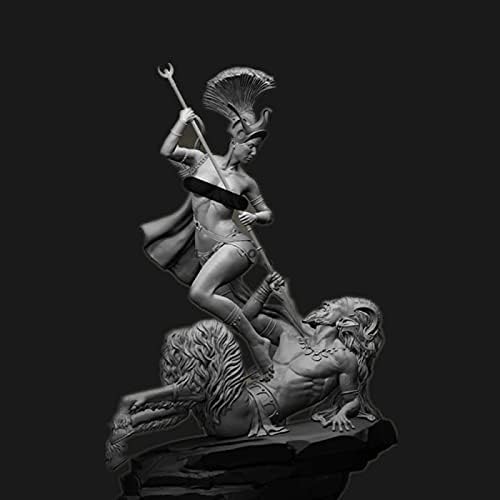 Splindg 1/24 75mm Ősi Fantasy Női Harcos Szörny Gyanta Karakter Modell kit Nélkül (Platform) festetlen, valamint összeszerelt Miniatűr-készlet