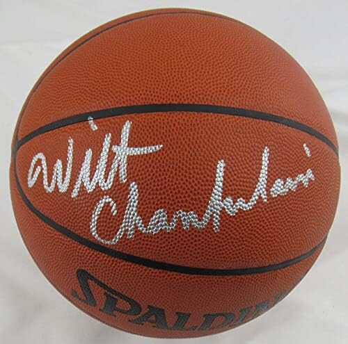 Wilt Chamberlain Aláírt Automatikus Aláírást Wilson NBA Kosárlabda w/Auto Osztály 10 JS - Dedikált Kosárlabda