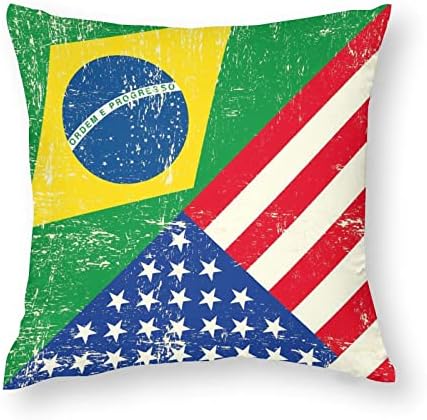 Brazília, USA Zászló Készlet 2 Párnát Takaró Szögletes Párna, Párnahuzat a Kanapé, Kanapé, Hálószoba, Autó Dekoráció