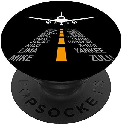 Repülőgép Pilóta Ajándékok Repülőtéri Futópálya Fonetikai Ábécé Gép PopSockets PopGrip: Cserélhető Markolat Telefonok & Tabletta