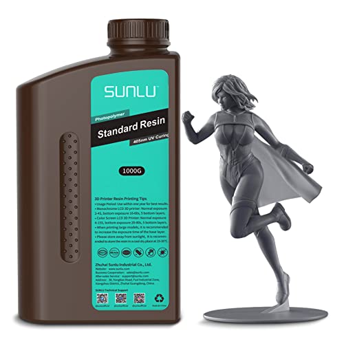 SUNLU 3D-s Nyomtató Gyanta, 1kg Gyors Gyógyító Standard 3D Gyanta LCD DLP SLA Gyanta 3D-s Nyomtatók, 395-405nm UV Fény Gyógyító 3D Nyomtatás