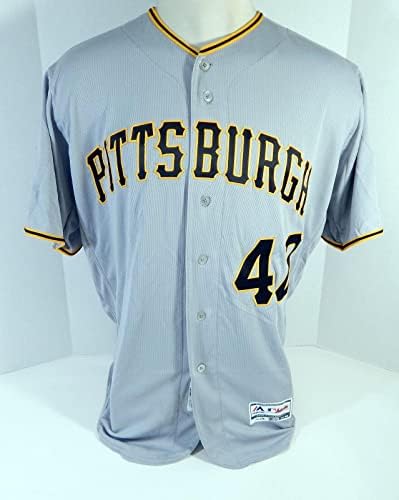 2019 Pittsburgh Pirates Jordan Lyles 42 Játék Kiadott Szürke Jersey JRD 150 58 - Játék Használt MLB Mezek