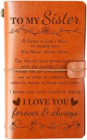 A Nővérem Ajándékok a Húgom Bőr Journal -Egy Nővér Isten Így, Hogy Biztos, hogy Nem vagy Egyedül - Ajándékokat Nővér 140 Oldal Újratölthető