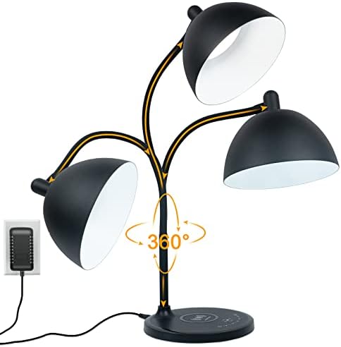 BOHON asztali Lámpa, LED, asztali Lámpa, USB Töltő Port, Vezeték nélküli Töltő asztali Lámpa Otthoni Iroda, 5 Színben 7 Szint Fényerő,