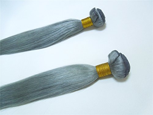 HairPR Haj - os Brazil Emberi Szűz Haj hosszabbítás 3 Csomag 10-28 Egyenes Ezüst Szín