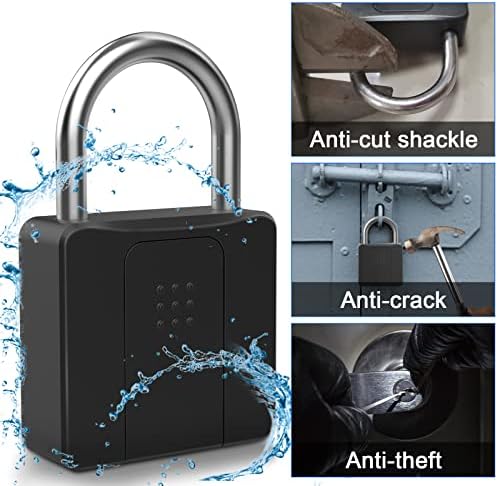 Ujjlenyomat-Lakat a Kulcs biztonsági Mentés, Dhiedas Lakat Kulccsal Ujjlenyomat Bluetooth, Kapu Zár Kerti Kerítés, Vízálló, nagy teherbírású