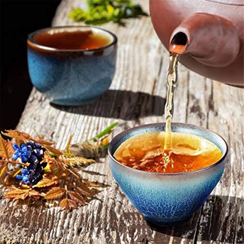 Yan Hou Tang Víz JianZhan Tenmoku Tianmu Királyi Egyetlen Kínai Tea Csésze 45ml 1.6 oz - Kék Indigo Sárkány Mérleg Minta Kézműves
