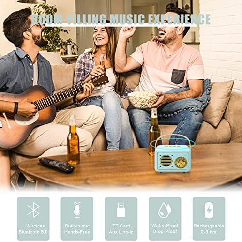 Aresrora Retro Bluetooth Hangszóró,Klasszikus Dekor, Mini Vezeték nélküli Bluetooth Hangszóró Aranyos Régi Divat-Stílus