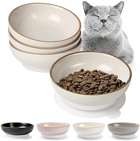 YMASINS Kerámia Macska Étel Tálak 4 Csomag Macska Ételek Élelmiszer Csúszásmentes Széles, Sekély Macska Etetés Víz, illetve Élelmiszer-Tál