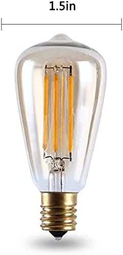 5 Csomag E17 Bázis LED Izzók Cseréje 4W Köztes Meleg Fehér 2700K Egyenértékű 40W Izzó, Sárga Üveg ST38 Izzó Edison String Lámpa, Kültéri,
