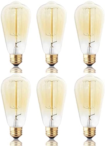 DSYJ az Edison Izzók, Vintage 60 Wattos Izzó Izzók E26 Bázis Szabályozható Dekoratív Antik Izzószálas villanykörte 252 Lumen,