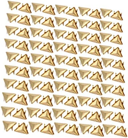 X-mosás ragályos 100 12mm Háromszög Alakú Papír Brad Arany Hang Scrapbooking DIY Kézműves(100 unids 12 mm triángulo hu forma