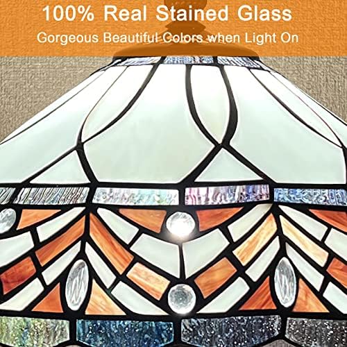 Capulina Tiffany ólomüveg Lámpa asztali Lámpa 12x12x19 Cm Barna Dallam Stílusú Íróasztal olvasólámpa Dekoráció az Otthoni Irodai