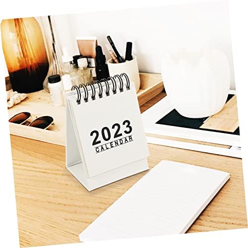Tofficu 2db 2023 Mini asztali Naptár, Fehér Asztal Irodai Dekoráció Kis Állvány Állvány Asztali Tervező Tervezési Mini Táblázat Naptári 2023