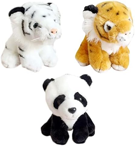 JrenBox Plüss Játékok Aranyos Szimuláció Tigris/Panda Plüss Baba, Plüssállat, Puha Ennivaló Játék Kanapé Autó Párna Gyerekek