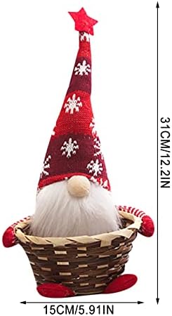 1 DB Karácsonyi Gnome Candy Kosár 1DB Boldog Karácsonyt Candy Tároló Kosár Dekoráció Télapó, Hóember, Tároló Kosár, Asztal Candy