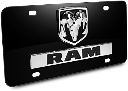 Autóipari ARANY, INC. Dodge RAM, 3D-s Logó a Típustáblán Fekete Fém Rendszám