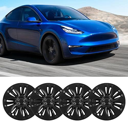 19 Hüvelykes Kerék Kiterjed Illik 2020-2022 Tesla Model Y Felni, Set, 4, 19 Hüvelykes Matt Fekete ABS Rozsda Kerék Dísztárcsa, Csere Kerékagy-Caps