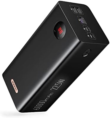 ROMOSS 60000mAh Nagy Kapacitású Power Bank, 22.5 W Max PD 3.0 Gyors Töltés Hordozható Multi USB Töltő Kábel - 5FT Fonott Nylon 2 az 1-ben