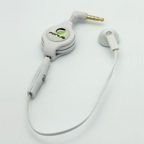 Fehér Behúzható 3,5 mm-es Mono Kihangosító Headset Fülhallgató Egyetlen Fülhallgató Mikrofonnal az AT&T Samsung Focus Flash,