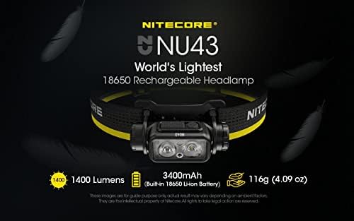 KEMPING KÉSZLET: Nitecore NU43 Lighweight újratölthető fényszóró, hogy 1000 Lumen w/ LR40 Újratölthető Kemping Lámpás, valamint az Öko-Sensa