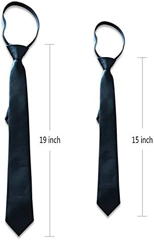 Fiúk egyszínű Cipzár Nyakkendő 15 inch/19 hüvelyk Poliészter Szatén Cipzár Nyakkendőt által Aurya