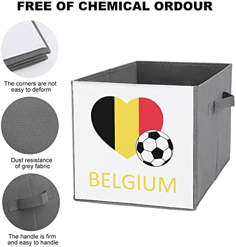 A szerelem Belgium Foci Összecsukható Tárolók Alapokat Összecsukható Anyag Tároló Kockák Szervező Dobozok fogantyúval