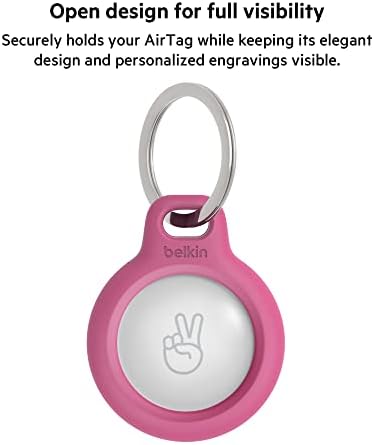 Belkin Apple AirTag Biztonságos tartó kulcstartó - Tartós, karcálló az Esetben, ha A Nyílt Arc & Felvetett Élek - Védő AirTag Kulcstartó