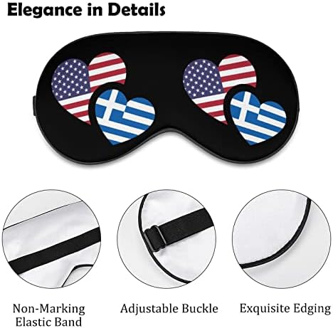Görögország amerikai Zászló Aludni Maszk Puha Kendőt Hordozható Szem Maszk, Állítható Pánt a Férfiak Nők