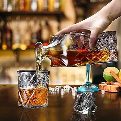 Vidámabb Élet Whiskys Üveget Meghatározott,olasz Stílus, Derítő Készlet 4 pohár díszdobozban,Kristály Bourbon Derítő Beállítva, a Skót,a Piát,a