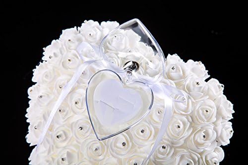 Esküvői Gyűrűt Párna, Kézzel Készült Fehér Menyasszonyi Gyűrű Párna, Swarovski Akcentussal Gyűrű Párna - Esküvői Ajándék