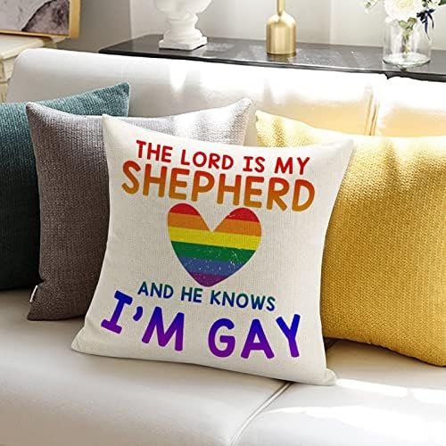 Párnát Fedezi Az Úr az Én Pásztorom, nem Tudja, hogy Meleg vagyok párnahuzat Egyenlőség Leszbikus, Meleg LGBTQ párnahuzat