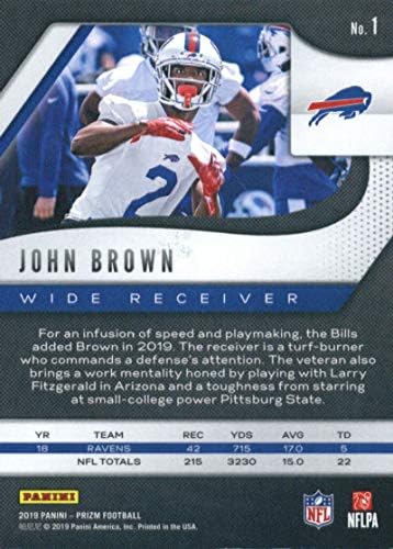 2019 Panini Prizm 1 John Brown Buffalo Bills NFL Labdarúgó-Trading Card