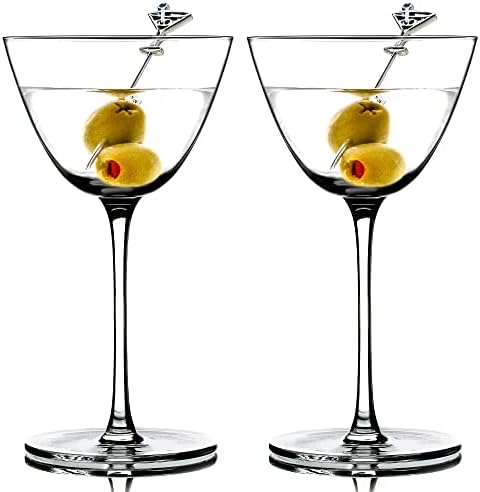 Greenline Áruk Martini Szemüveg - 6.8 oz Modern Konyhai Üvegáru Set - Szárú Drinkware A Margarita, Vodka, Gin, Esküvők, vagy Bár