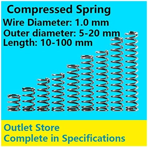 AHEGAS Springs Tömörítés Tavaszi Nyomás Tavaszi Huzal Átmérője 1.0 mm, Külső Átmérő 5-20mm, (Méret : 5mm Szín : 1.0 mm)