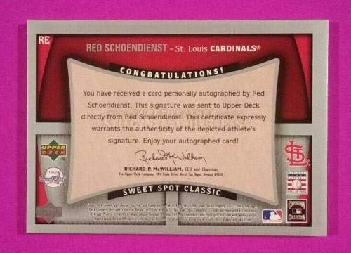 Vörös Schoendienst 2005 Felső szint Sweet Spot Klasszikus Aláírások Kesztyű Auto 8/25 - Dedikált MLB Kesztyű