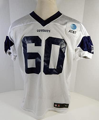 2019 Dallas Cowboys Isaac Alarcon 60 Játék Kiadott Fehér Gyakorlat Jersey DP18857 - Aláíratlan NFL Játék Használt Mezek