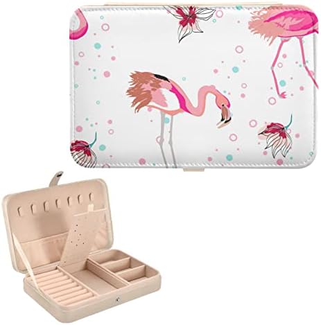 innewgogo Rajzfilm Flamingo Kis ékszerdoboz PU Bőr Ékszerek Szervező Utazási Fülbevaló Szervező Lányok